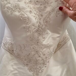 Mon Cheri Ivory Beaded Gown